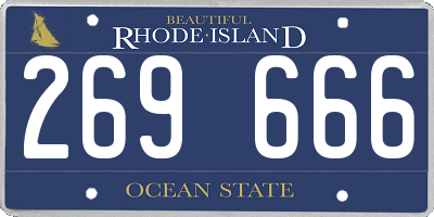RI license plate 269666