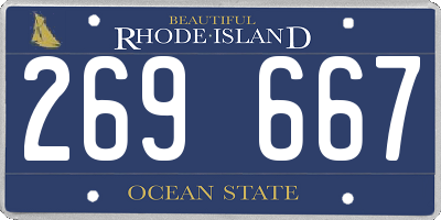 RI license plate 269667