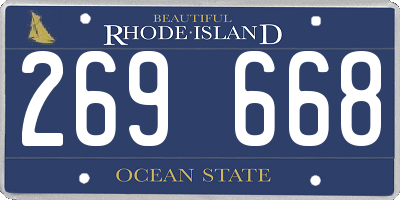 RI license plate 269668