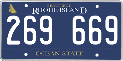 RI license plate 269669