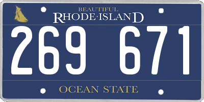 RI license plate 269671