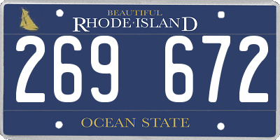 RI license plate 269672