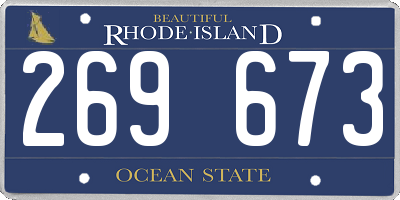 RI license plate 269673
