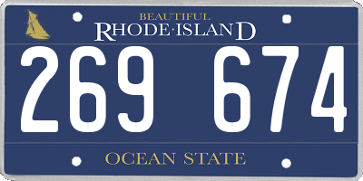 RI license plate 269674