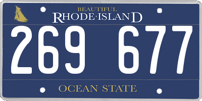 RI license plate 269677