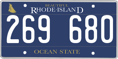 RI license plate 269680