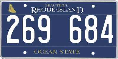 RI license plate 269684