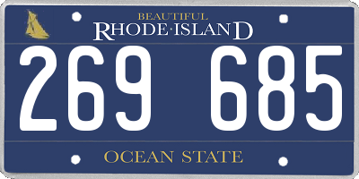 RI license plate 269685