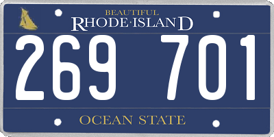 RI license plate 269701