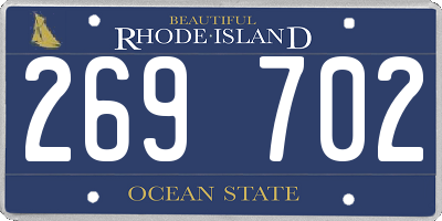 RI license plate 269702
