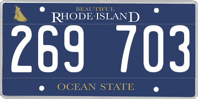 RI license plate 269703