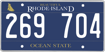 RI license plate 269704
