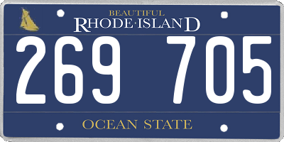RI license plate 269705