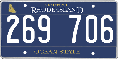 RI license plate 269706