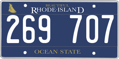 RI license plate 269707