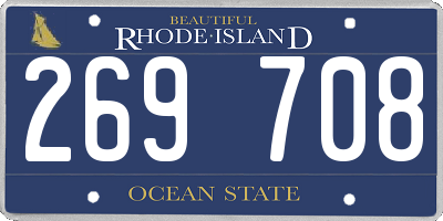 RI license plate 269708