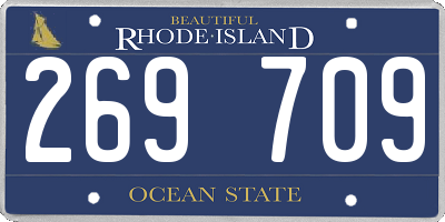 RI license plate 269709
