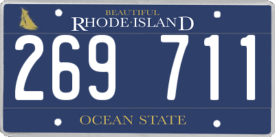 RI license plate 269711