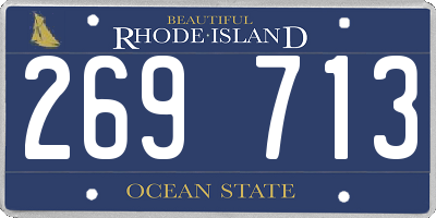 RI license plate 269713