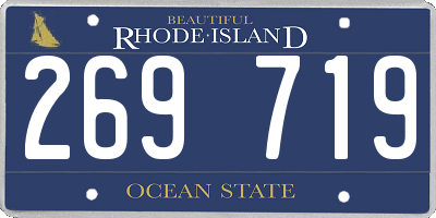 RI license plate 269719