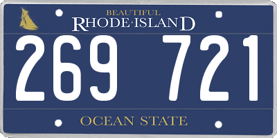 RI license plate 269721