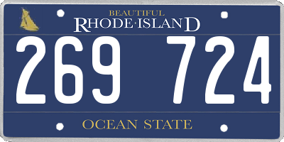 RI license plate 269724