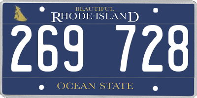 RI license plate 269728