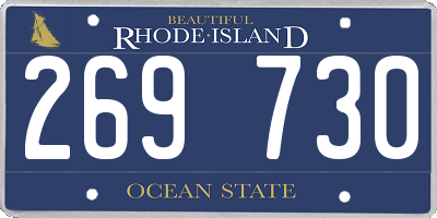 RI license plate 269730