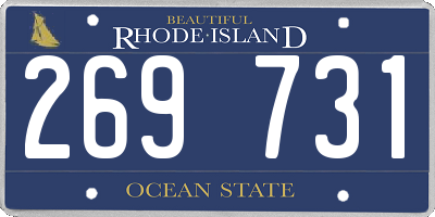 RI license plate 269731