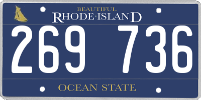 RI license plate 269736