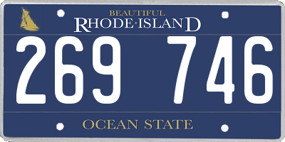 RI license plate 269746