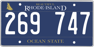 RI license plate 269747