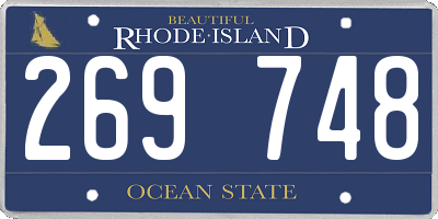 RI license plate 269748