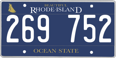 RI license plate 269752