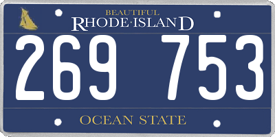 RI license plate 269753