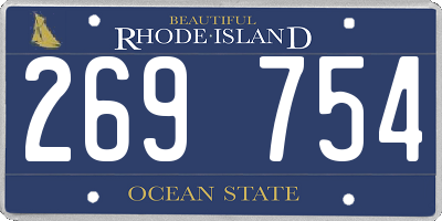 RI license plate 269754