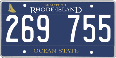 RI license plate 269755