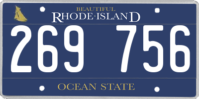 RI license plate 269756