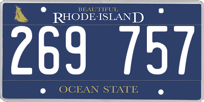 RI license plate 269757