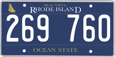 RI license plate 269760