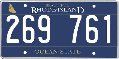RI license plate 269761