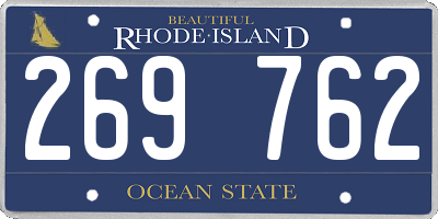 RI license plate 269762