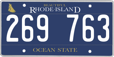 RI license plate 269763