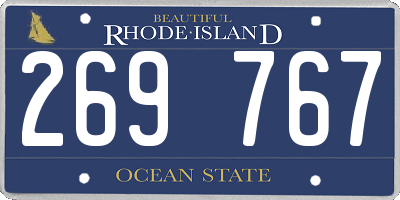 RI license plate 269767