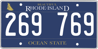 RI license plate 269769