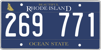 RI license plate 269771