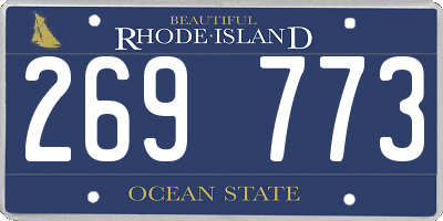RI license plate 269773