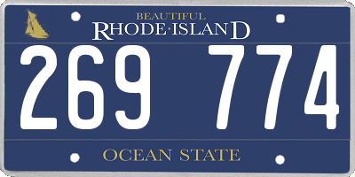 RI license plate 269774
