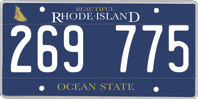 RI license plate 269775