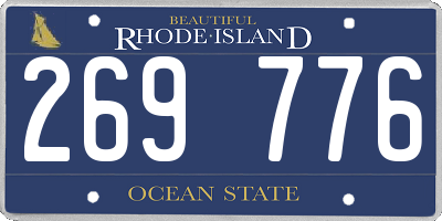 RI license plate 269776